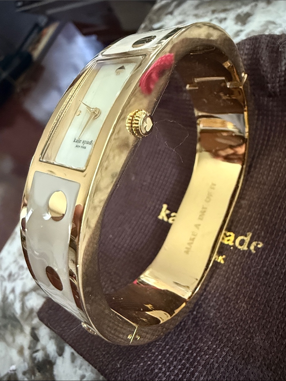 Kate Spade Polka Dot Enamel Bangle Watch